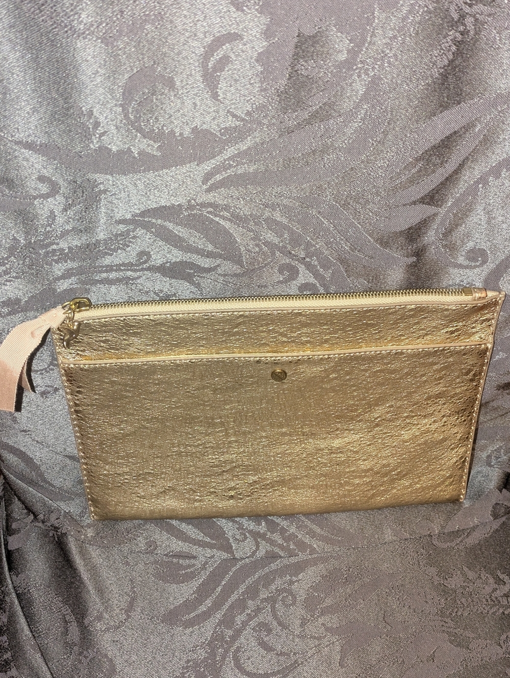 JCrew Gold Metallic Wristlet Clutch - Picture 3 of 7